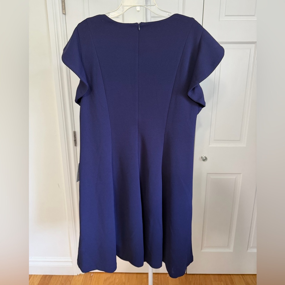 NWT Eliza J Blue Flutter Sleeve Dress Size 16W - Picture 4 of 6